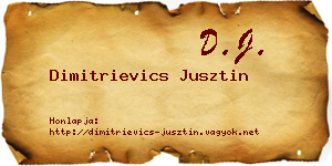 Dimitrievics Jusztin névjegykártya